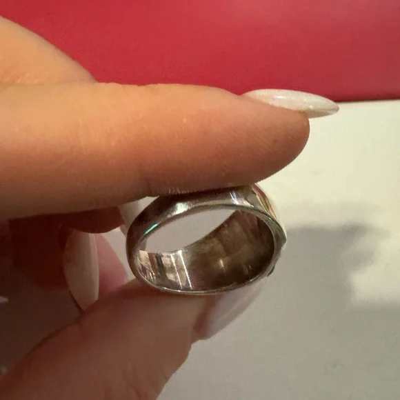 Stunning 925 Sterling silver and onyx vintage size 10 ring 10g - Picture 7 of 16